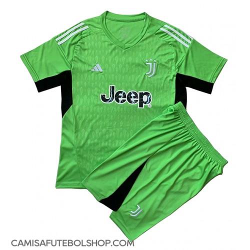 Camisa de time de futebol Juventus Goleiro Replicas 2º Equipamento Infantil 2023-24 Manga Curta (+ Calças curtas)